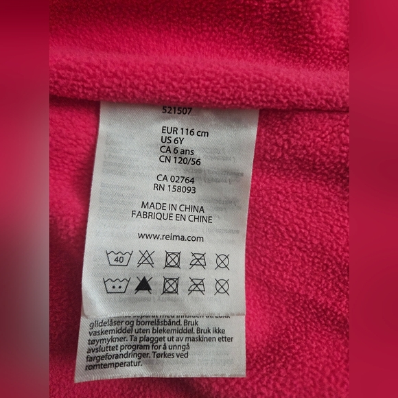 Kids Fleece Lined Rainjacket Size 6 - Picture 4 of 6